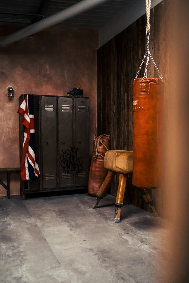 Vintage lockers and Union Jack in The Bowery